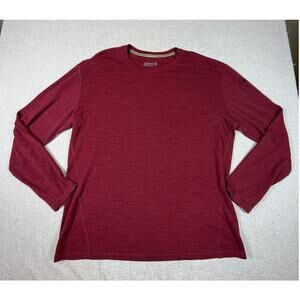 Smartwool Men 2XL 100% Merino Wool Red Long Sleeve Pullover Base Layer Top